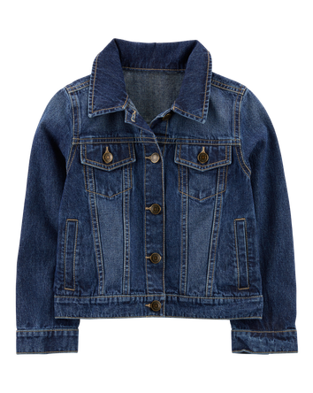 Kid Basic Denim Jacket - Dark Wash, 