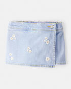 Baby Girl Embroidered Denim Skort - Blue, image 1 of 6 slides