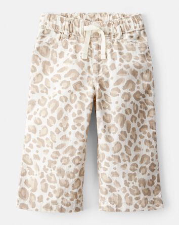 Baby Girl Leopard Wide-Leg Pants - Ivory, 