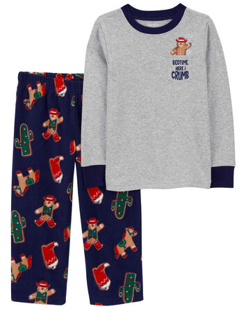 Toddler 2-Piece Gingerbread Cotton & Fleece Pajamas, 