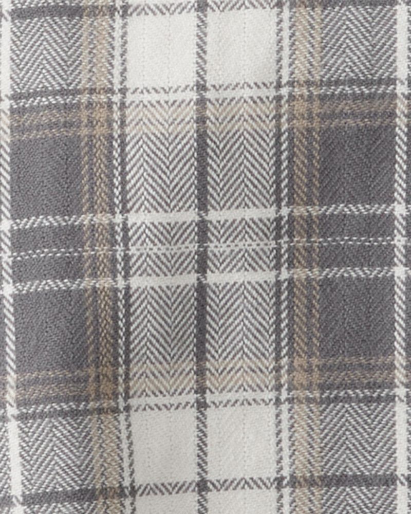 Baby Organic Cotton Herringbone Button-Front Shirt in Plaid, image 3 of 4 slides