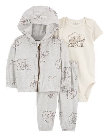 Baby 3-Piece Elephant Little Jacket Set, 