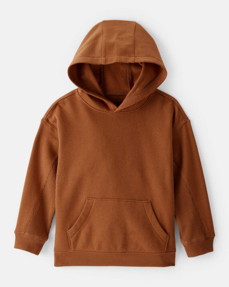 Toddler Boy Solid Fleece Long-Sleeve Hoodie - Brown, image 1 of 3 slides