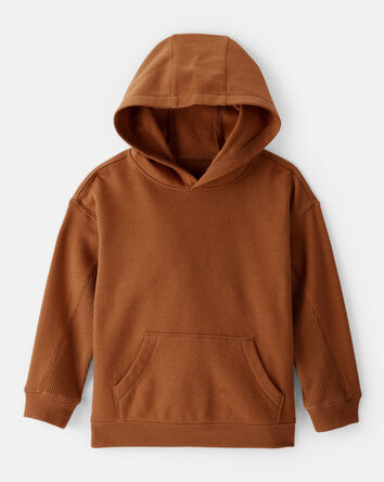 Toddler Boy Solid Fleece Long-Sleeve Hoodie - Brown, 