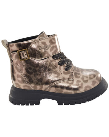 Toddler Cheetah Print Lace-Up Boots , 