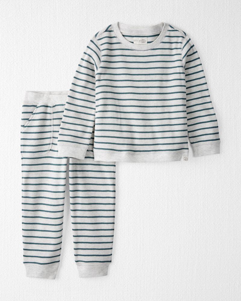 Waffle Knit Set Made with Organic Cotton in Stripes
, image 1 of 4 slides