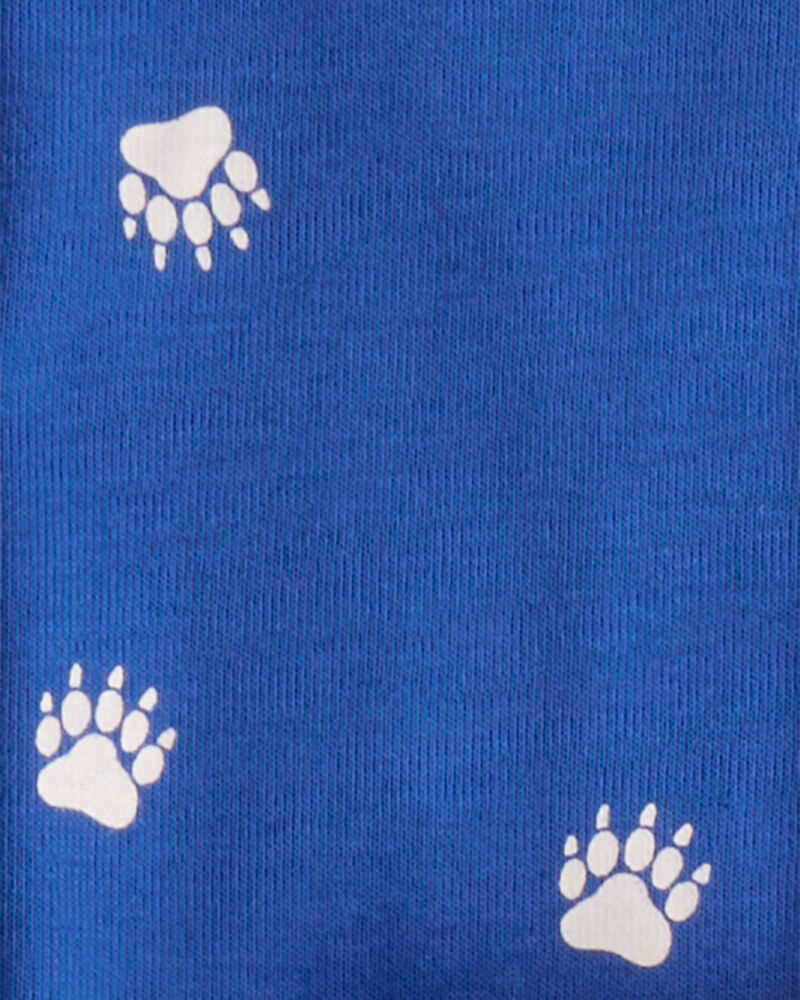 Baby Boy Woodland Print Cotton Long-Sleeve Snug Fit 4-Piece Pajamas - White/Blue, image 5 of 6 slides