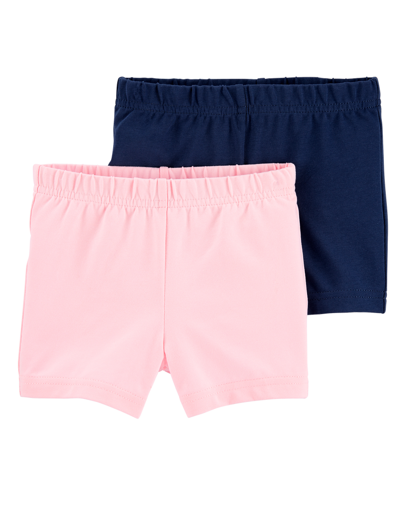 Baby 2-Pack Pink/Navy Bike Shorts, image 1 of 1 slides