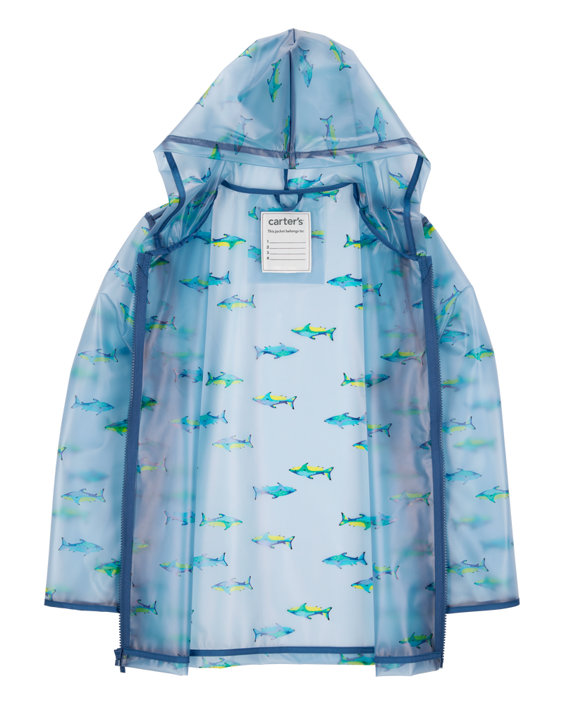 Shark Translucent Rain Jacket - Blue, image 2 of 3 slides
