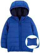 Blue - Toddler Packable Puffer Jacket