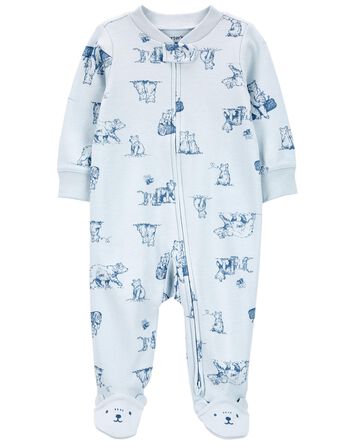 Baby Bear 2-Way Zip Cotton Sleep & Play Pajamas, 