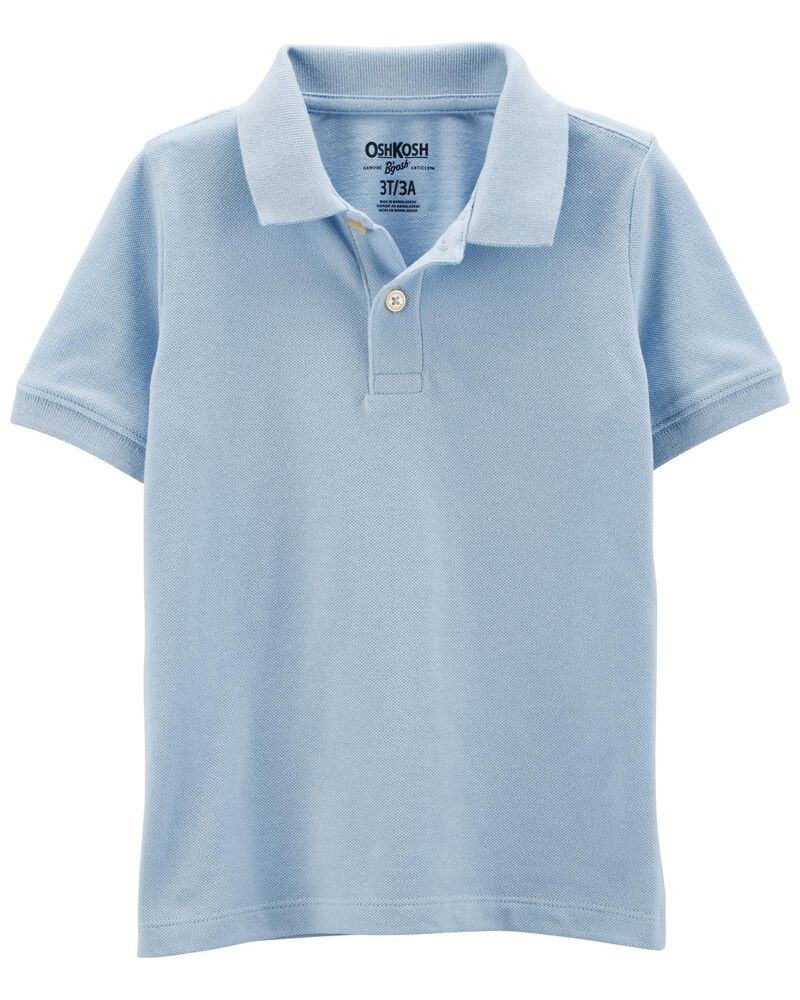 Toddler Blue Polo Uniform Shirt, image 1 of 1 slides