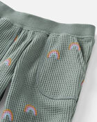 Baby 2-Piece Organic Cotton Waffle Knit Set in Magical Rainbow Print, image 5 of 6 slides