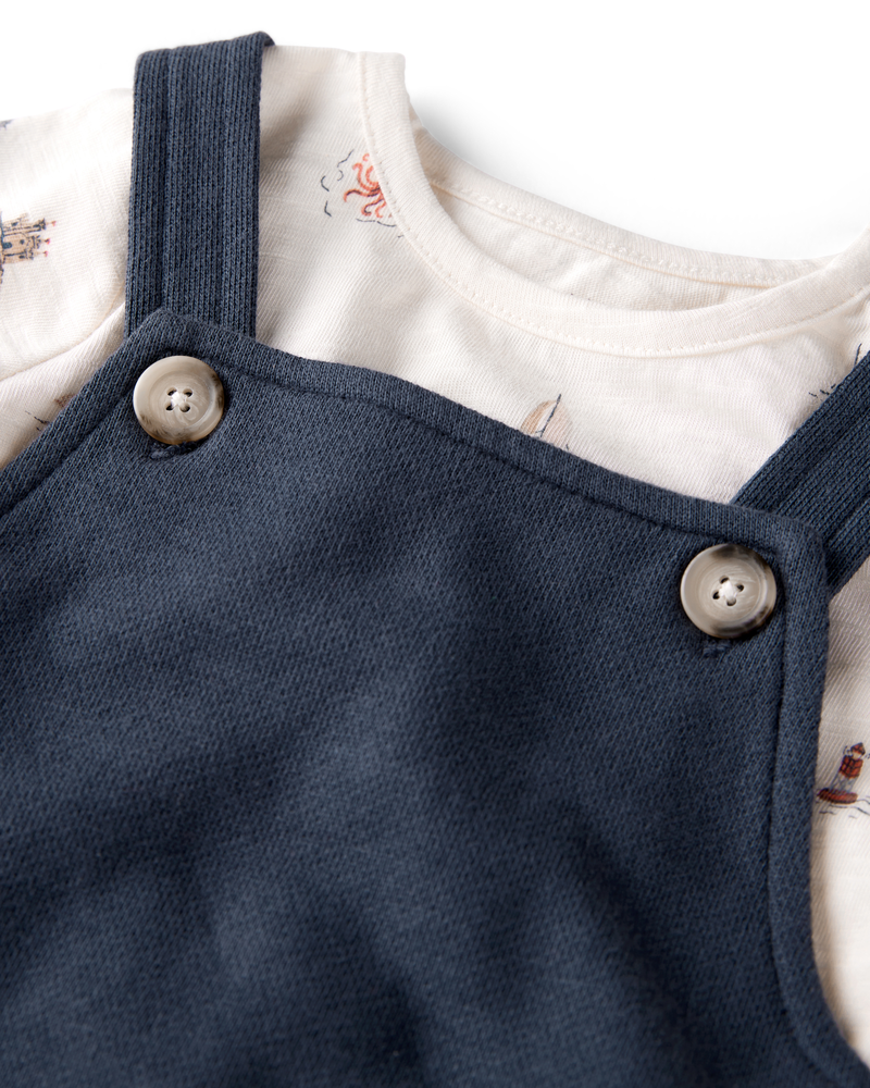 Baby 2-Piece Organic Cotton Shortall Set, image 4 of 7 slides