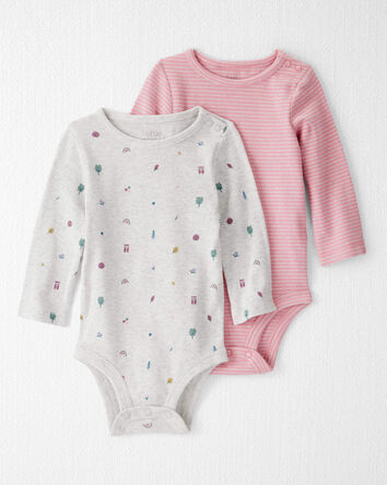 Baby Girl 2-Pack Organic Cotton Bodysuits, 