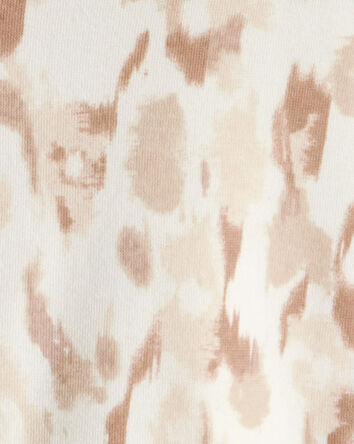 Girls Cheetah Print DayDream Fleece Hooded Zip-Up Jacket - Cream, 
