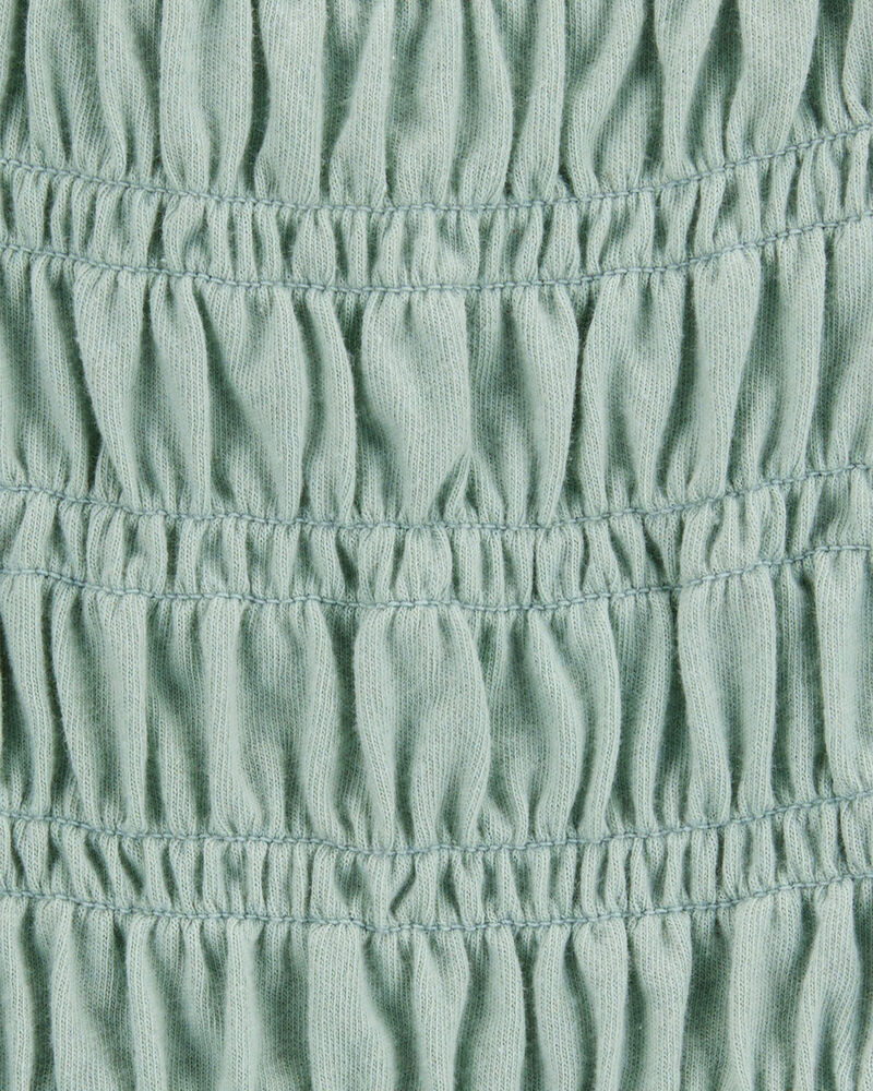 Baby Short-Sleeve Smocked Top - Green, image 2 of 3 slides