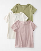 3-Pack Organic Cotton Rib T-Shirts, image 1 of 4 slides