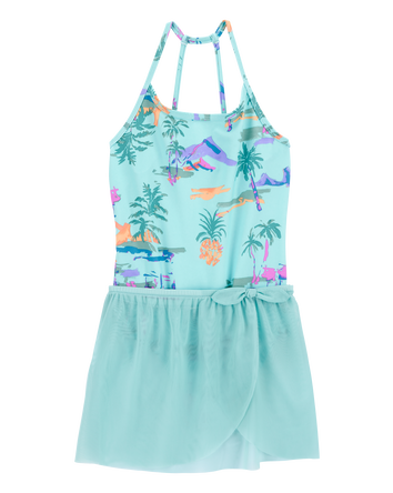 Kid  Tropical 1-Piece and Sarong Set, 