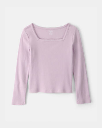 Girls 2-Piece Fashion Top & Pants Set - Purple/White, 