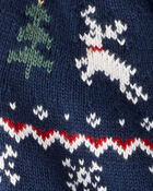 Baby Organic Cotton Fair Isle Sweater Knit Jumpsuit, image 3 of 5 slides