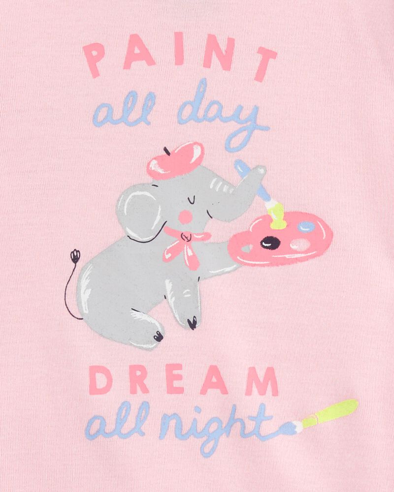 Toddler 4-Piece Painter Elephant 100% Snug Fit Cotton Pajamas, image 2 of 4 slides