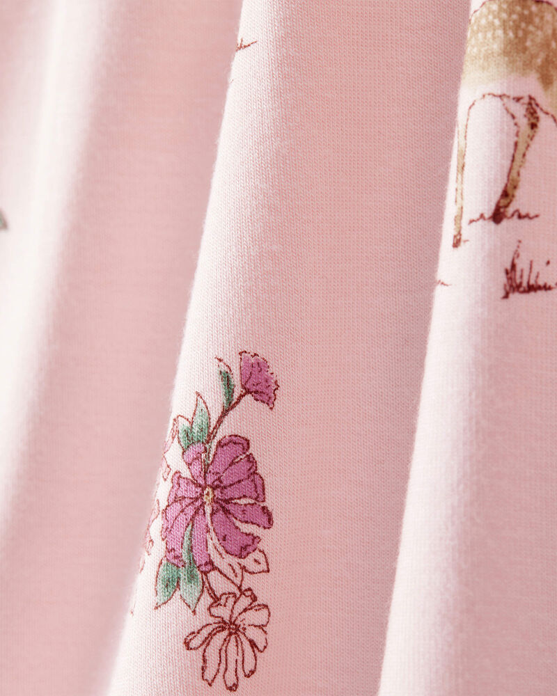 Baby Girl 2-Pack Deer & Floral Print PurelySoft Long-Sleeve Multipack Bodysuits - Burgundy/Pink, image 3 of 7 slides