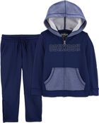 Toddler 2-Piece OshKosh Logo Zip Jacket & French Terry Pants Set, image 1 of 7 slides