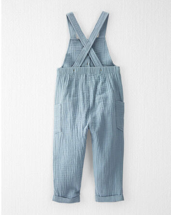 Toddler Organic Cotton Gauze Overalls - Blue, 