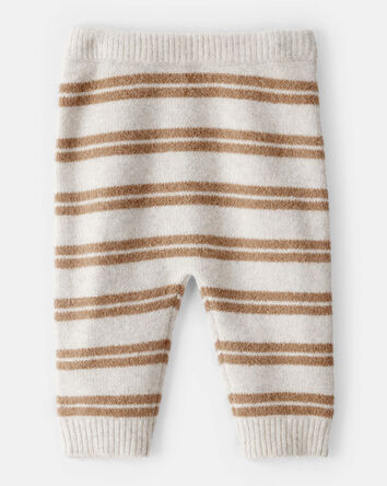 Baby Stripe Sweater Knit Pants - Brown/Cream, 