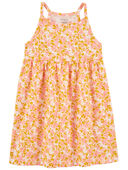 Orange - Toddler Floral Tank Dress
