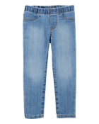 Toddler Light Wash Elastic-Waist Jeggings, image 1 of 6 slides