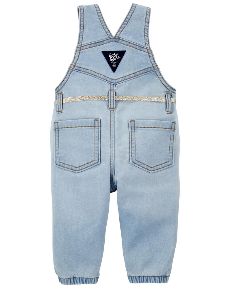 Baby Stretchy Knit Denim Overalls, image 2 of 3 slides
