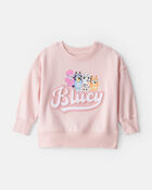 Baby Girl Bluey French Terry Pullover - Pink, image 1 of 4 slides