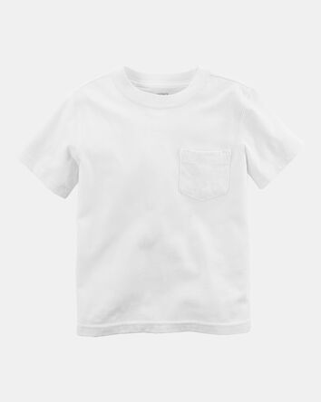 Baby Solid Short-Sleeve Pocket Tee - White, 