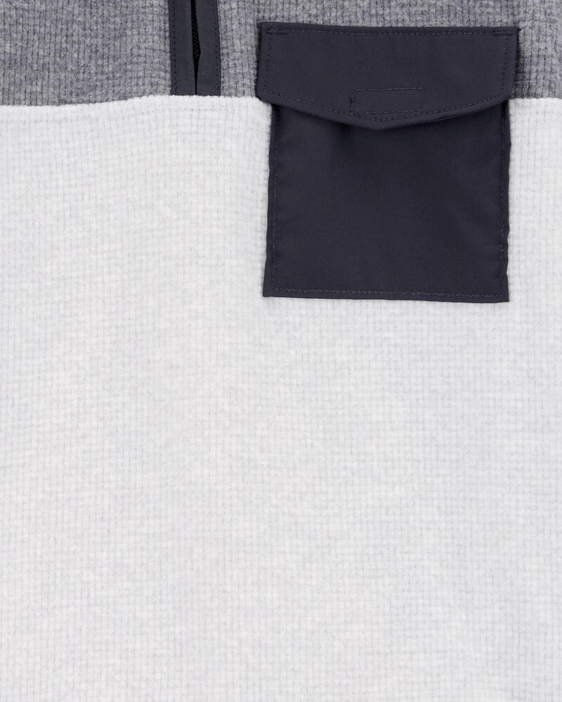Kid Colorblock Fleece Pullover - Gray, image 2 of 3 slides