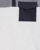 Kid Colorblock Fleece Pullover - Gray, image 2 of 3 slides