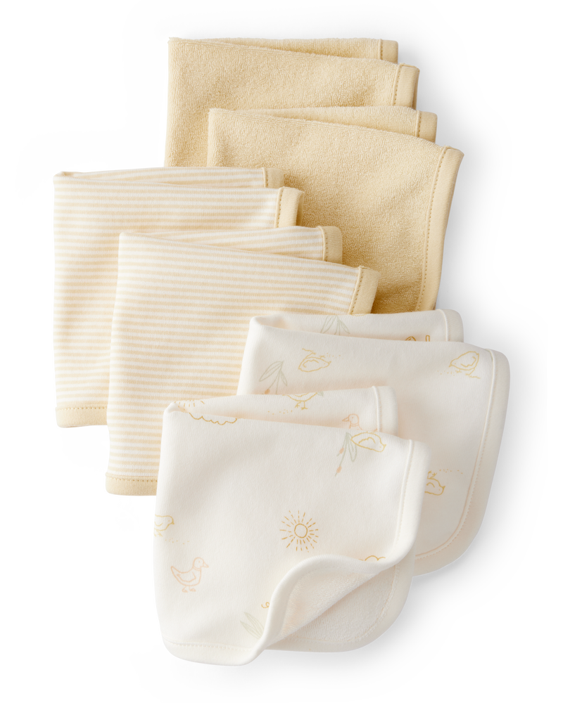 Baby 6-Pack Wash Cloths - Yellow, image 1 of 2 slides