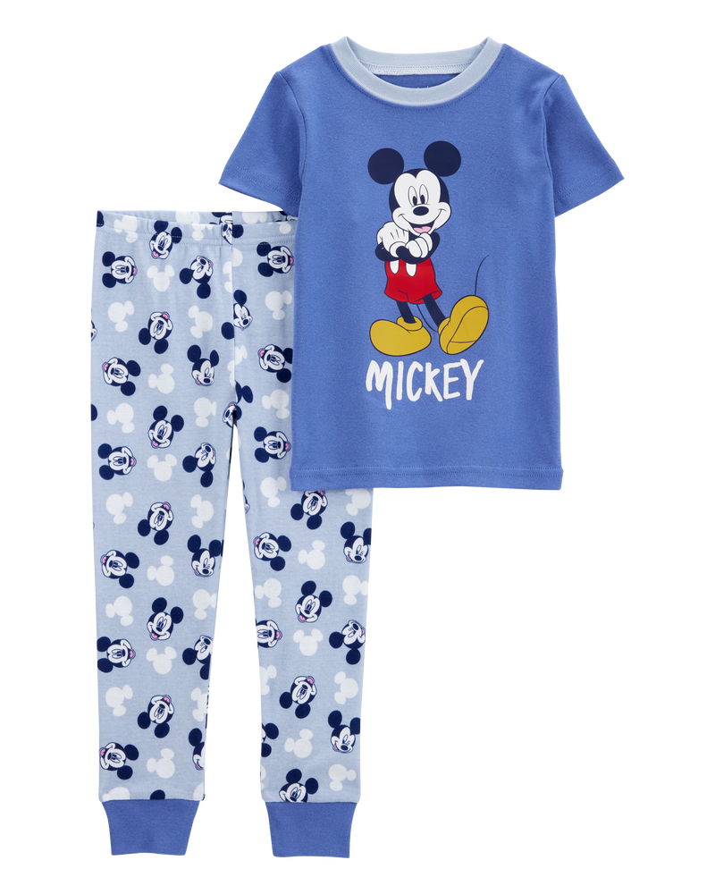 Toddler Disney© Mickey Mouse Snug-Fit Cotton 2-Piece Pajamas - Blue, image 1 of 3 slides