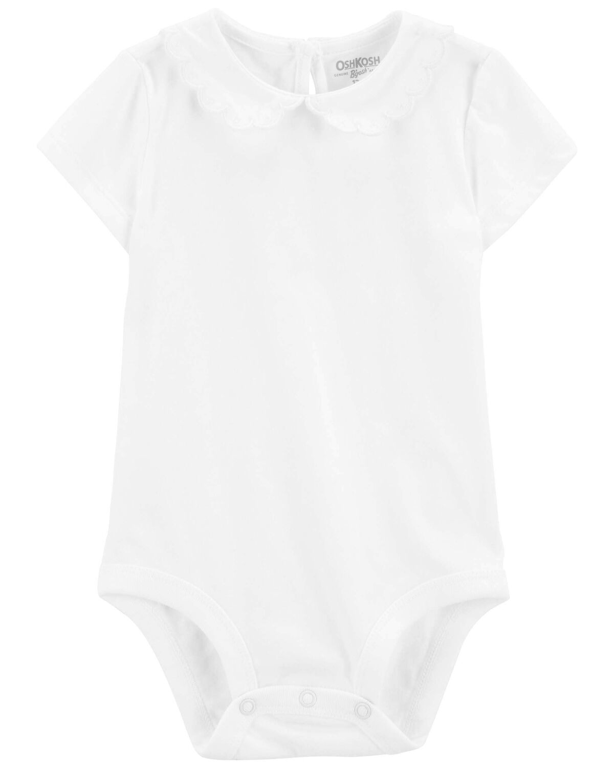 White Baby Scalloped Peter Pan Collar Bodysuit