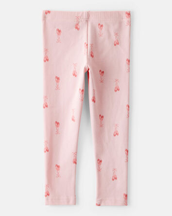 Toddler Girl Cotton Ballerina Stretch Leggings - Pink, 