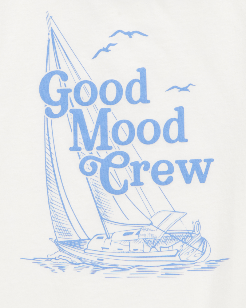 Kid Good Mood Crew Short-Sleeve Graphic Tee - White, image 2 of 3 slides