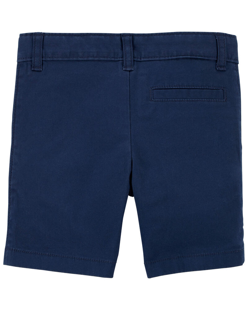 Toddler Blue Flat-Front Shorts, image 2 of 3 slides
