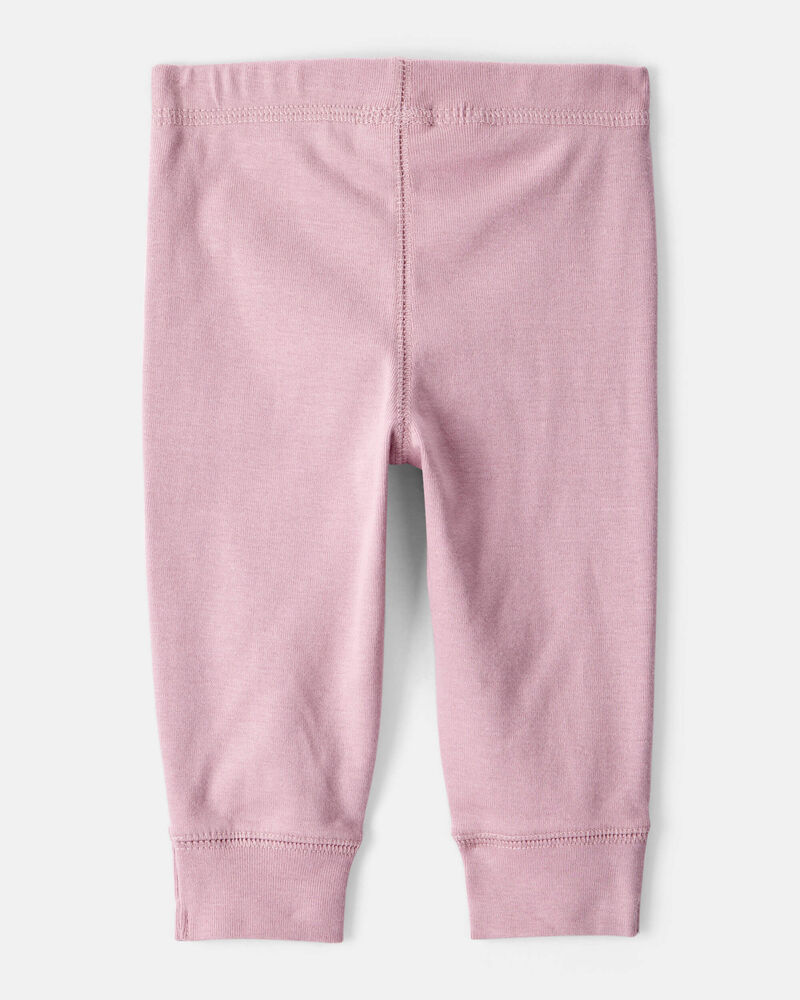 Baby Girl 2-Pack 100% Cotton Pull-On Pants - Blue/Pink, image 2 of 6 slides