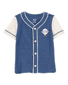 Baby All-Star Baseball Button-Down Vintage Tee - Navy, image 1 of 3 slides