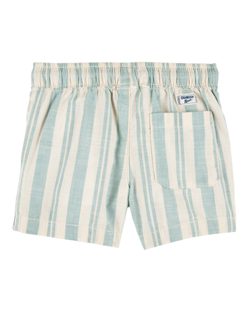 Toddler Striped Pull-On Shorts - Green/Cream, 