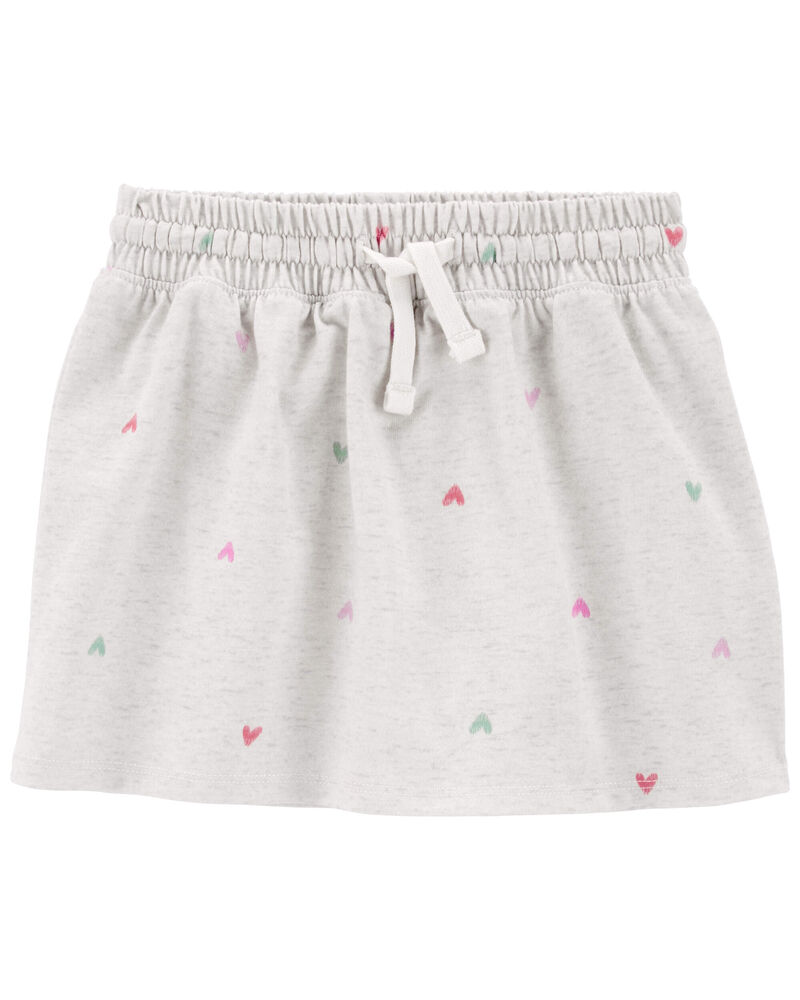 Baby Heart Print Cotton Jersey Skort, image 1 of 3 slides