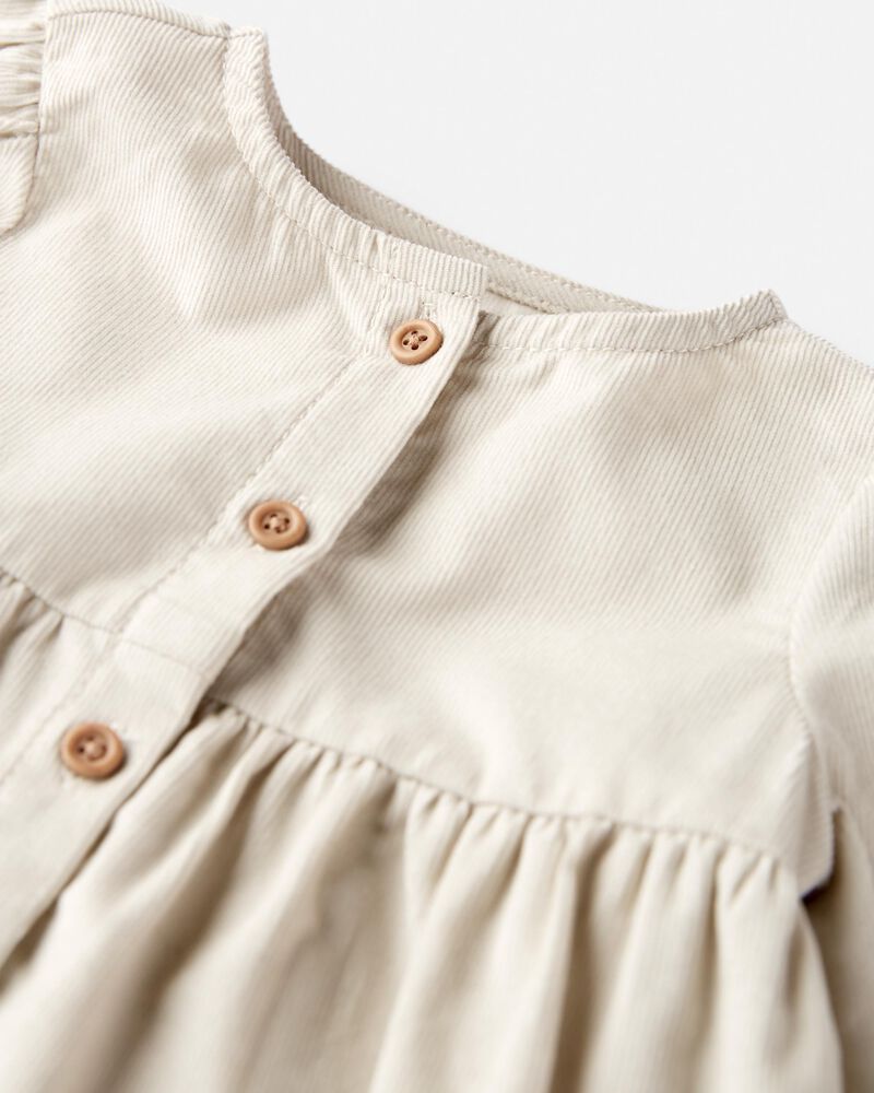 Baby Organic Cotton Corduroy Button-Front Dress, image 6 of 7 slides