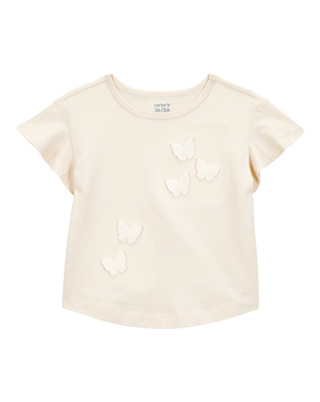 Toddler Butterfly Short-Sleeve Top - Ivory, 