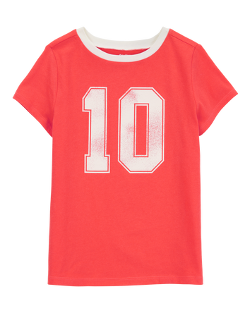 Kid Vintage Sporty Short-Sleeve Graphic Tee - Red, 